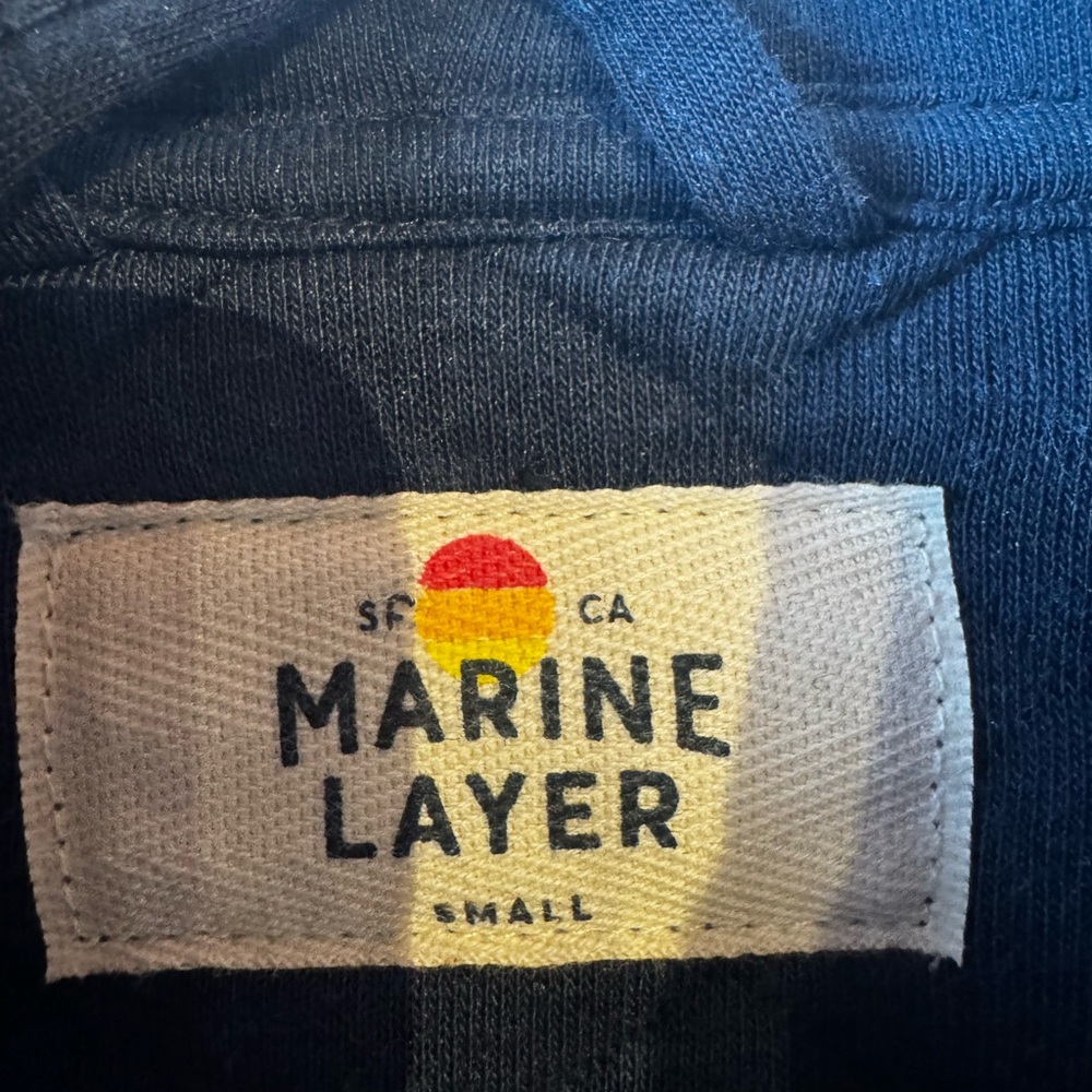 Marine Layer Men's Quilted Navy Zip-Up Sweater - Picture 8 of 9